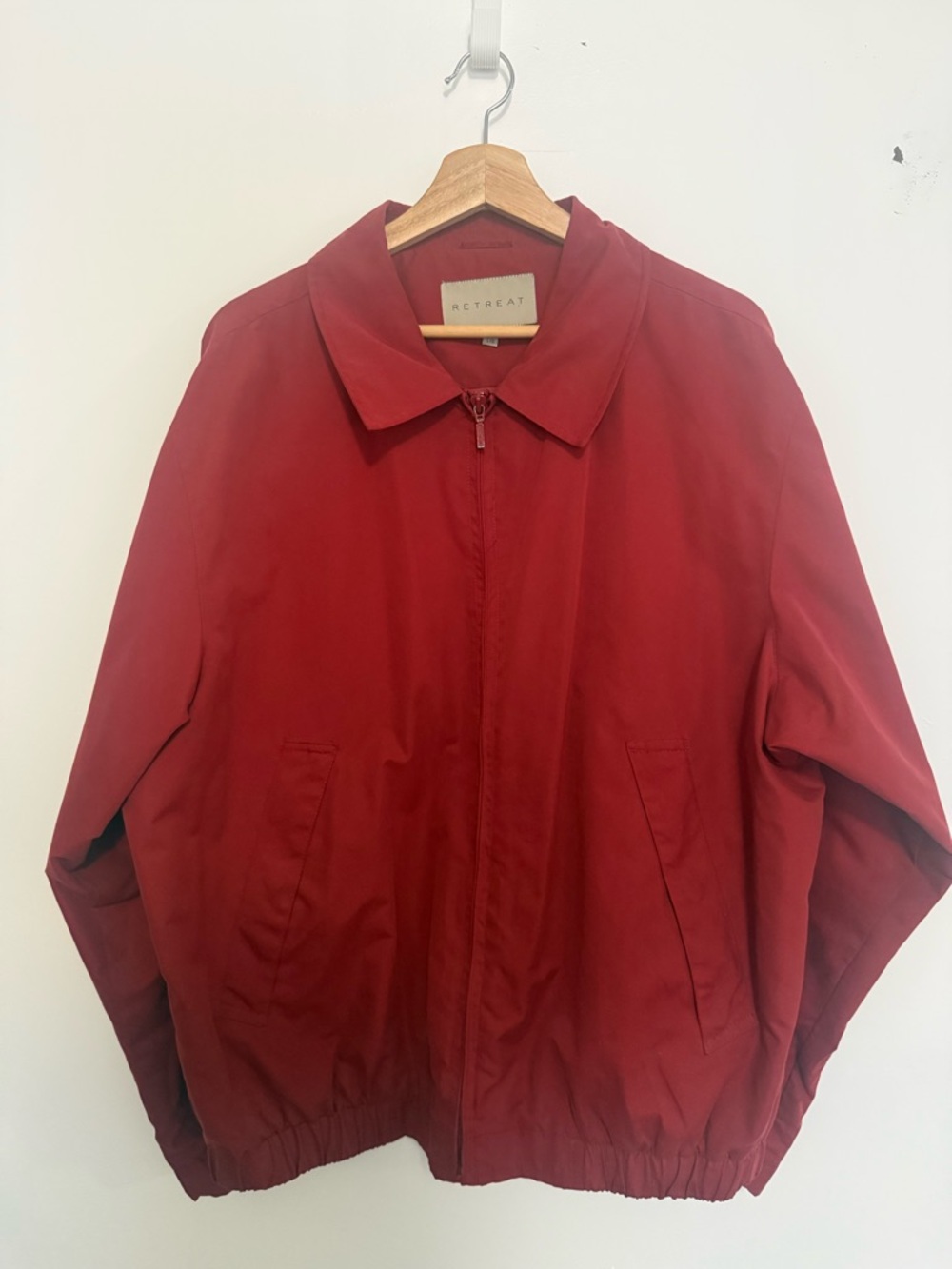 Men's Red Lightweight Zip Windbreaker Jacket